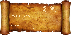 Rau Mikes névjegykártya